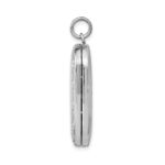 Sterling Silver Rhodium-plated Greek Key Border Rectangular Locket - Image 2
