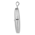 Sterling Silver Rhodium-plated & Diamond Polished 34mm Oval Locket - Image 2