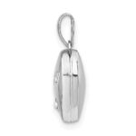 Sterling Silver Rhodium-plated w/Gold-plated Dia w/ Charm Heart Locket - Image 2