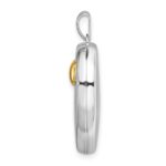 Sterling Silver Rhodium & Gold-plated 21mm I Love You Heart Locket - Image 2