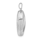 Sterling Silver Rhodium-plated 21mm Textured Heart Locket - Image 2