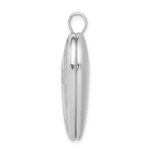 Sterling Silver Rhodium-plated Dove with Cross Heart Locket - Image 2