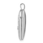 Sterling Silver Rhodium-plated Diamond D/C Dove & Flower Heart Locket - Image 2