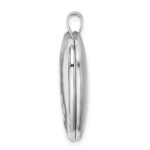 Sterling Silver Rhodium-plated Textured & Polished Paw Prints Heart Locket - Image 2