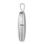 Sterling Silver Rhodium-plated Satin & Polished Paw Prints 19mm Oval Locket - Image 2