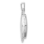 Sterling Silver Rhodium-plated 21x16mm Floral Oval Locket - Image 2