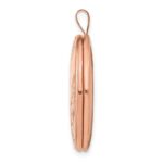Sterling Silver Rose Gold-plated 26mm Swirled Oval Locket - Image 2