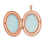 Sterling Silver Rose Gold-plated 26mm Swirled Oval Locket - Image 5
