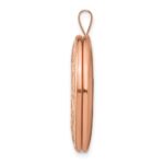 Sterling Silver Rose Gold-plated 26mm Leaf Border Oval Locket - Image 2