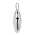 Sterling Silver Rhodium-plated Faith Hope Love 18mm Heart Locket - Image 2