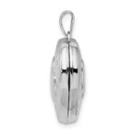 Sterling Silver Rhod-plated 2-Heart Design Reversible 18mm Heart Locket - Image 2