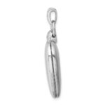 Sterling Silver Rhodium-plated 21mm Diamond Accented Satin Locket - Image 2