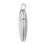 Sterling Silver Rhod-pltd 20mm LOVE TO THE MOON Diamond Heart Locket - Image 2