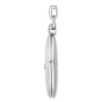 Sterling Silver Rhodium-plate 26mm Diamond Accented D/C Locket - Image 2