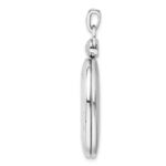Sterling Silver Rhodium-plated 26mm Oval Diamond Accent Satin Locket - Image 2