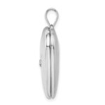 Sterling Silver Rhod-plated 24mm w/ Diamond Star Ash Holder Heart Locket - Image 2