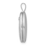 Sterling Silver Rhodium-plated 19mm Diamond Angel Wings Oval Locket - Image 2
