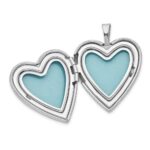 Sterling Silver Rhod-pltd 21mm Satin/Polished Heart w/Wings Heart Locket - Image 4