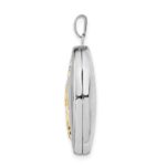 Sterling Silver RH-pltd w/Yellow Rhod Dia God Bless Angel Family Locket - Image 2