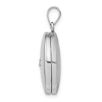 Sterling Silver Rhodium-plated 20mm Diamond Polished Round Locket - Image 2