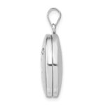 Sterling Silver Rh-pltd 20mm Diamond LOVE TO THE MOON Round Locket - Image 2