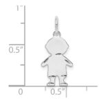 SS Rh-plt D/C Engraveable Boy Polished Front/Satin Back Disc Charm - Image 3
