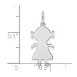 Sterling Silver Rhod-plated Eng. Girl Polished Front/Satin Back Disc Charm - Image 3