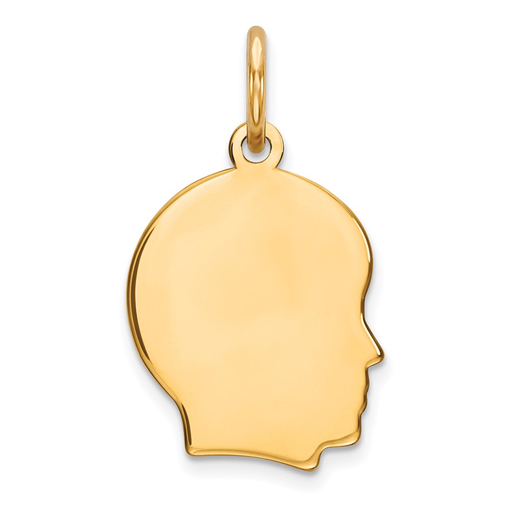 QM347G-4.jpg Sterling Silver GP Engraveable Boy Polished Disc Charm - Image 1