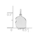 Sterl Silver Rh-plt Engraveable Girl Polished Front/Satin Back Disc Charm - Image 3