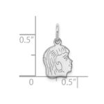 Sterling Silver Rh-plt Engraveable Girl Disc Charm Polish on Front/Back - Image 3