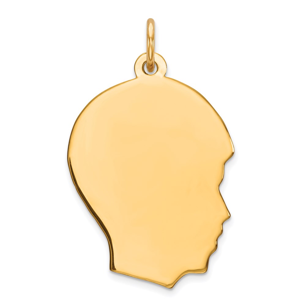 QM358G-1.jpg Sterling Silver GP Engraveable Boy Polished Disc Charm - Image 1