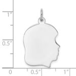 Sterling Silver Rhod-plate Eng Girl Disc Charm Polish on Front/Back - Image 3