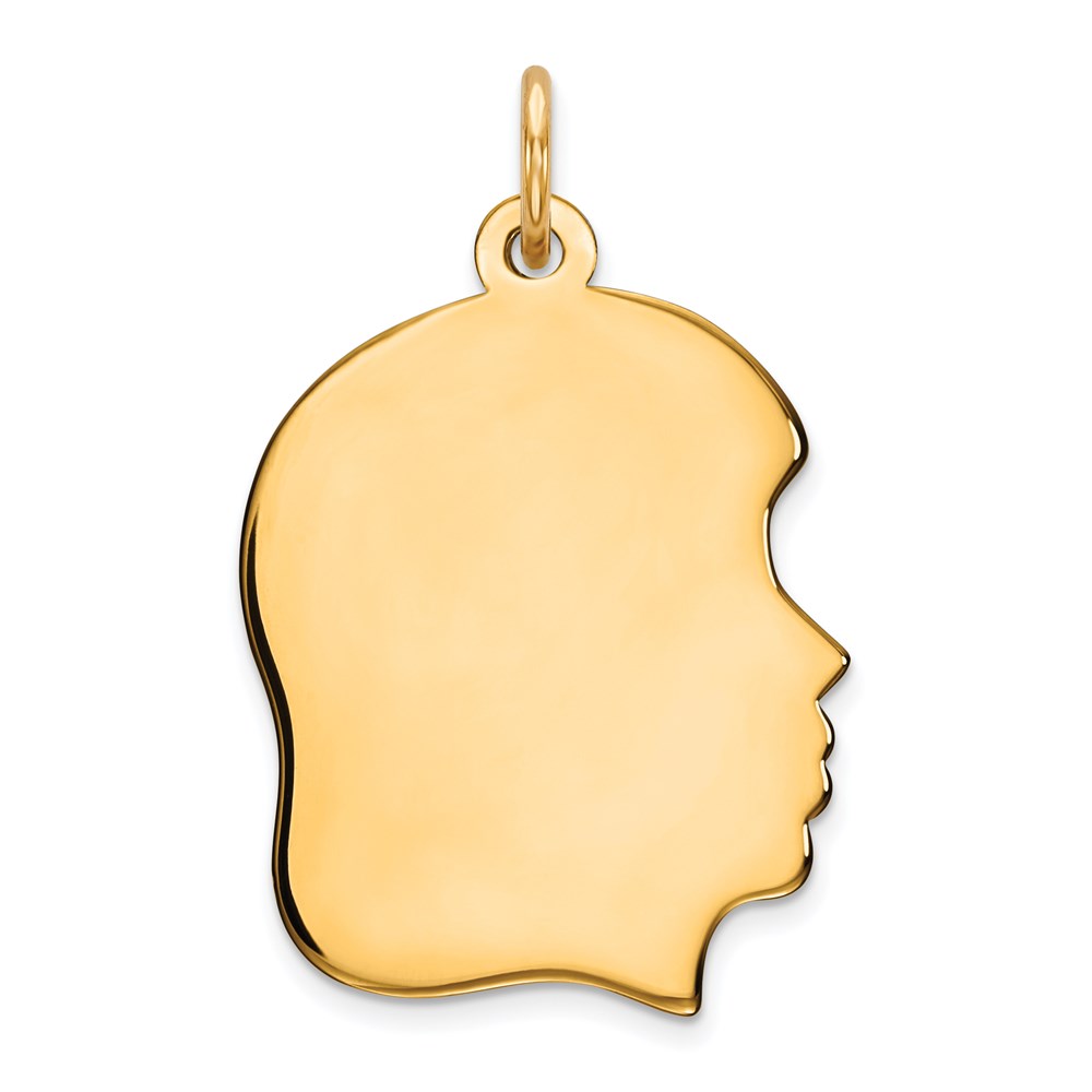 QM359G-1.jpg Sterling Silver GP Engraveable Girl Polished Disc Charm - Image 1