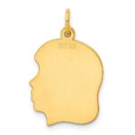 Sterling Silver GP Engraveable Girl Polished Disc Charm - Image 4