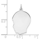 Sterling Silver Rhod-plate Eng. Boy Disc Charm Polish on Front/Back - Image 3