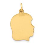 Sterling Silver GP Engraveable Girl Polished Disc Charm - Image 4