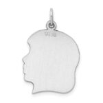 Sterl Silver Rh-plt Engraveable Girl Polished Front/Satin Back Disc Charm - Image 3