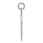 Sterling Silver Rhod-plated ENG. Boy Polished Front/Satin Back Disc Charm - Image 2