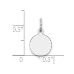 Sterling Silver Rh-plt Engraveable Round Polished Front/Back Disc Charm - Image 3