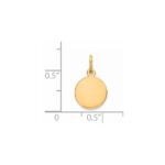 Sterling Silver GP Engraveable Round Polished Disc Charm - Image 3