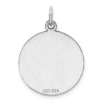 Sterling Silver Rh-plt Engraveable Round Polished Front/Back Disc Charm - Image 3