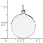 SS Rh-plt Engraveable Round Polished Front/Satin Back Disc Charm - Image 4