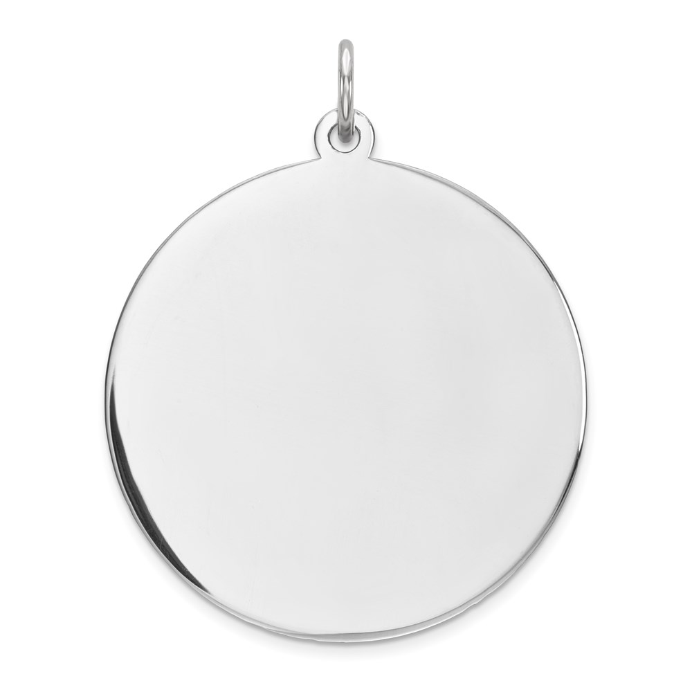 QM374-1.jpg Sterling Silver Rhod-plated Eng. Rnd Polish Front/Back Disc Charm - Image 1