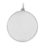 Sterling Silver Rhod-plated Eng. Rnd Polish Front/Satin Back Disc Charm - Image 4