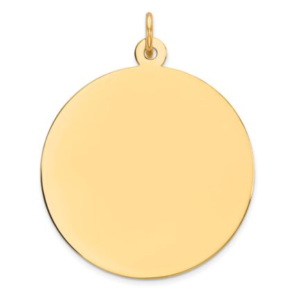 Sterling Silver GP Engraveable Round Polished Disc Charm