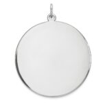 Sterling Silver Rhod-plated Eng. Rnd Polish Front/Back Disc Charm