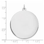 Sterling Silver Rhod-plated Eng. Rnd Polish Front/Back Disc Charm - Image 3