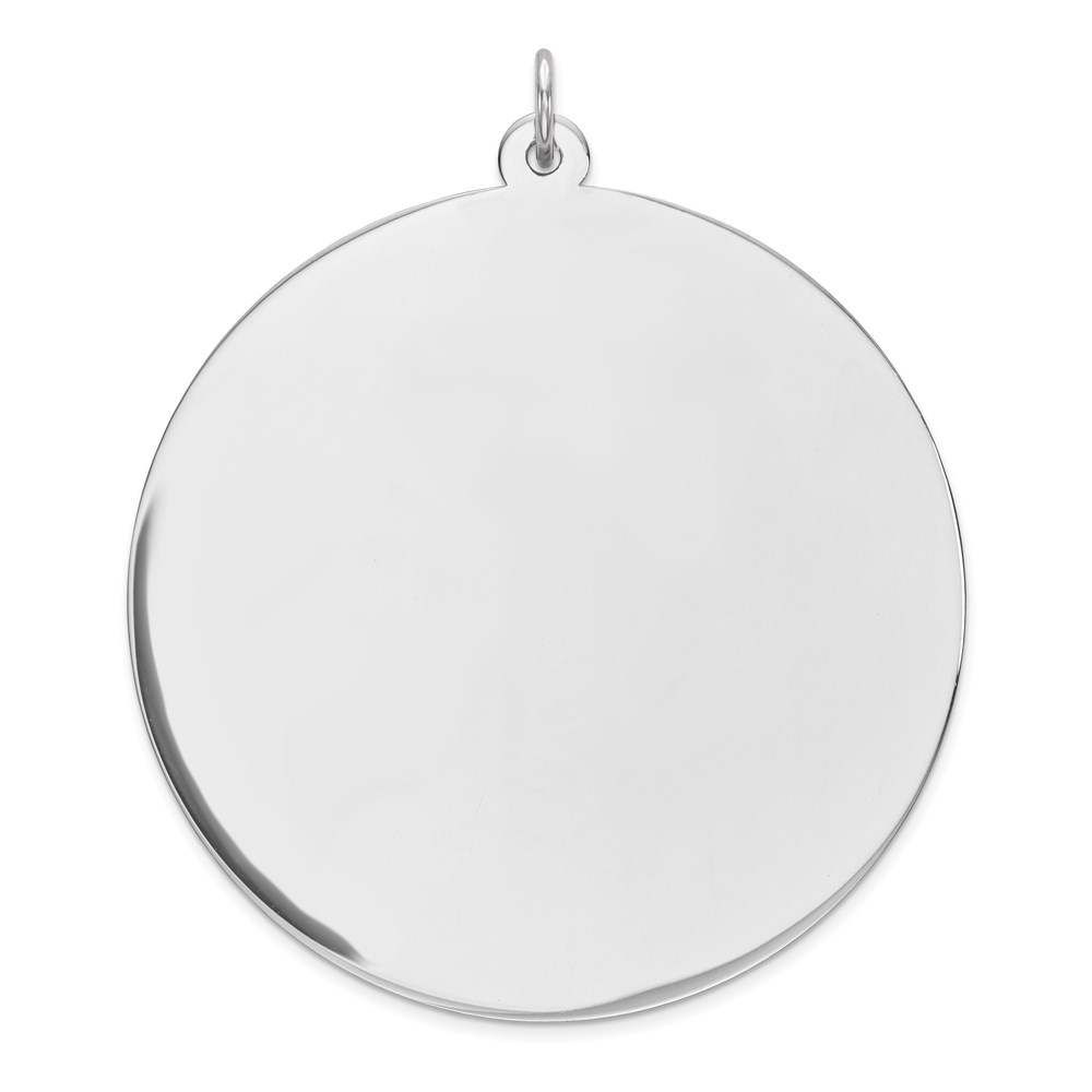 QM377-4.jpg Sterling Silver Rhod-plated Eng. Rnd Polish Front/Back Disc Charm - Image 1