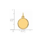 Sterling Silver GP Engraveable Round Polished Disc Charm - Image 3