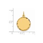 Sterling Silver GP Engraveable Round Polished Disc Charm - Image 2